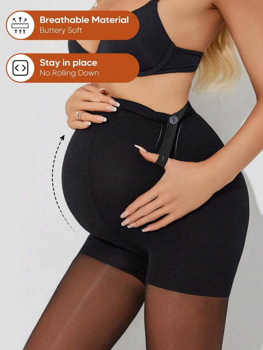 Comfort Maternity Expandable Belly Panel Support Pantyhose With Adjustable Strecthy Waistband