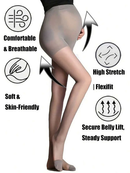 Maternity Pantyhose 3 Pairs - 7 Styles Sexy High Waist Patterned Leopard Heart Polka Dot, Plus Size