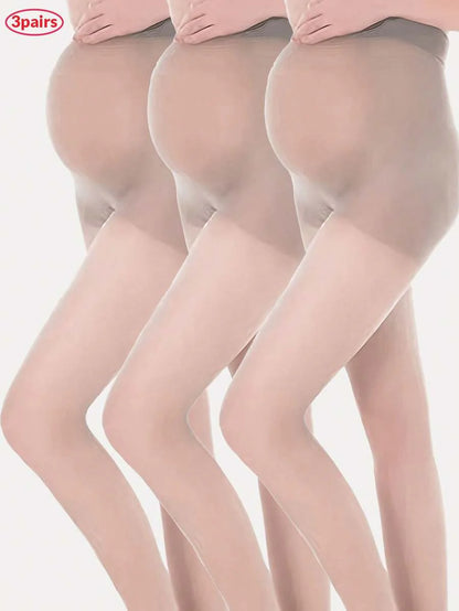 Maternity Pantyhose 3 Pairs - 7 Styles Sexy High Waist Patterned Leopard Heart Polka Dot, Plus Size