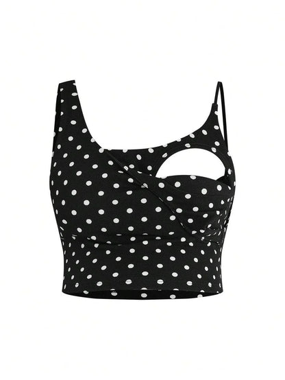 Maternity Black and White Geometric Print Cold Shoulder Nursing Top - Slim Fit Scoop Neck Summer Beach Knit Crop Top