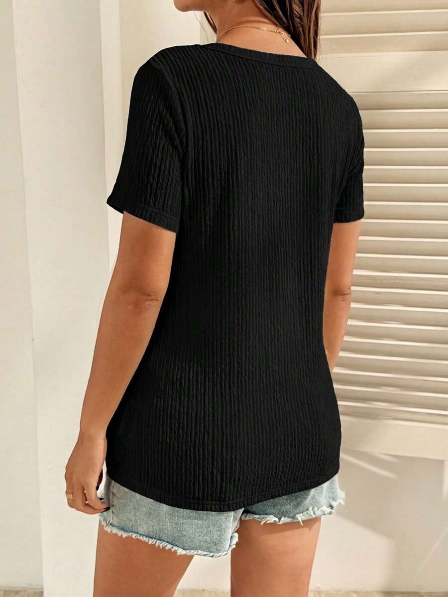 Maternity Nursing T-Shirt Bodysuit in Apricot Round Neck Short Sleeve Summer Pregnant Top with Functional Zipper Detail for Casual Night Out