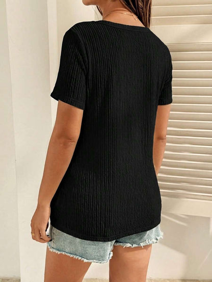 Maternity Nursing T-Shirt Bodysuit in Apricot Round Neck Short Sleeve Summer Pregnant Top with Functional Zipper Detail for Casual Night Out