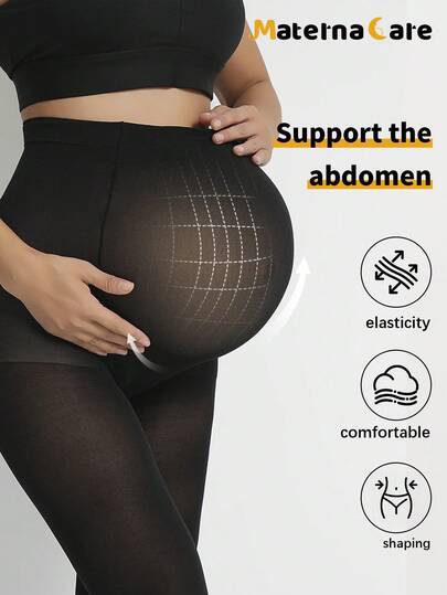 Materna Care Maternity Pantyhose - Sheer High Waist Fashionable Minimalist, Spring Summer