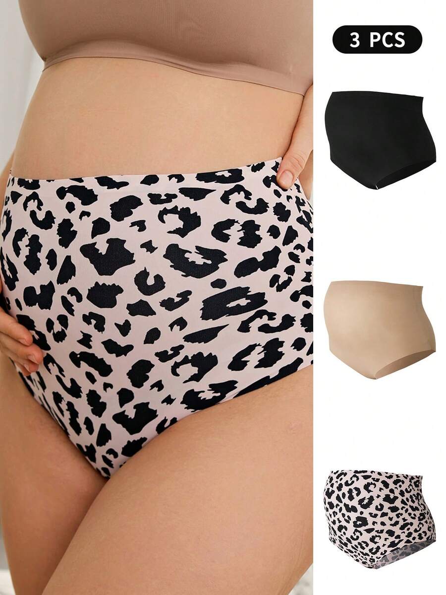 Maternity Underwear 3 Pack - Seamless High Waist Soft Stretch Breathable Belly Support, Daily Wear