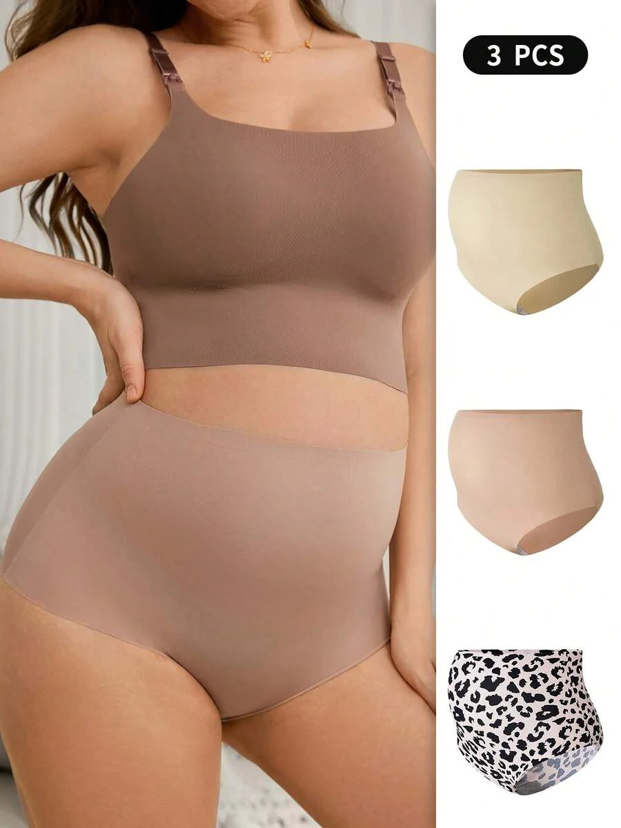 Moonlight&Mama 3pcs High Waist Seamless Maternity Underwear For Women