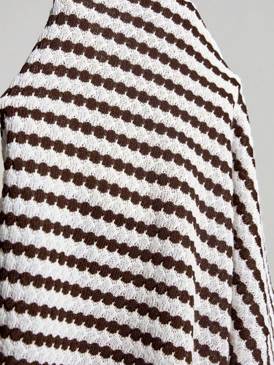 Multicolor Striped Maternity Midi Dress – Slim Fit Spaghetti Strap Backless Knitted Summer Sundress for Beach Vacations and Casual Wear
