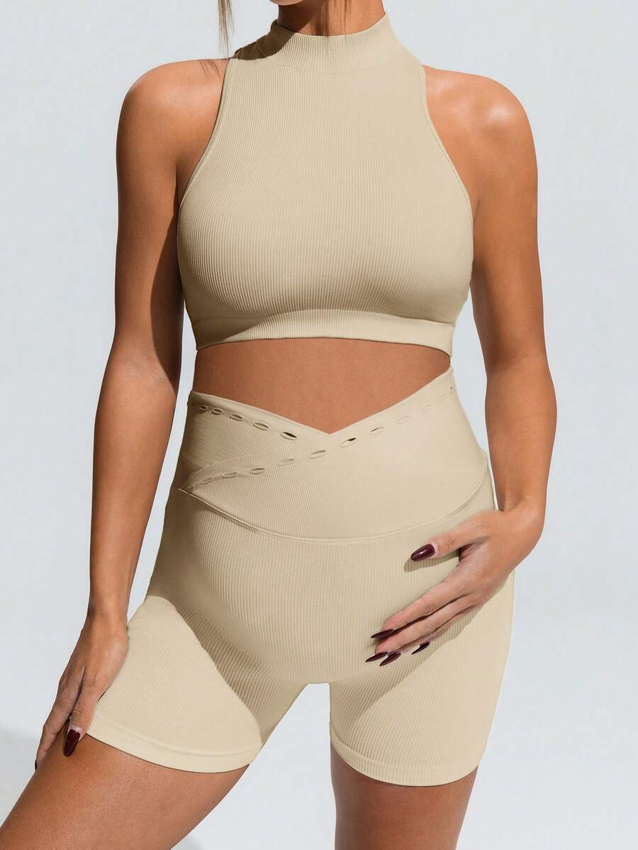 2-Piece Maternity Active Set – Sleeveless Top & Biker Shorts