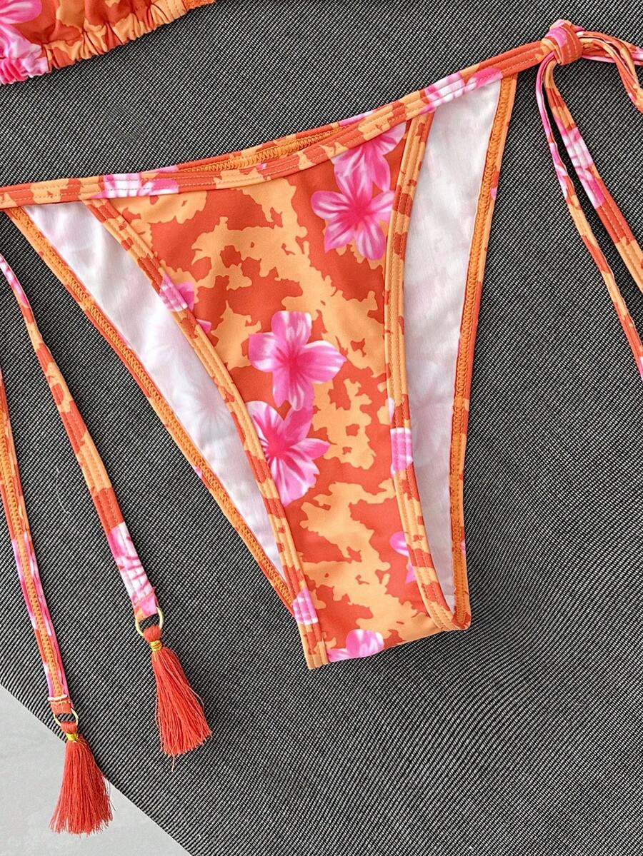 Swim Vcay Women's Summer Vacation Beach Paisley Print Halter Neck Bikini Set