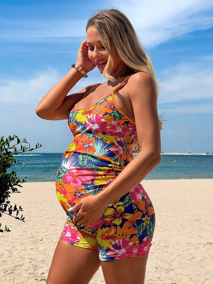 Elegant Cut Out Multicolor Boho Swimwear with Removable Padding and Wireless Bra High Stretch Sleeveless Beach Vacation Swimsuit