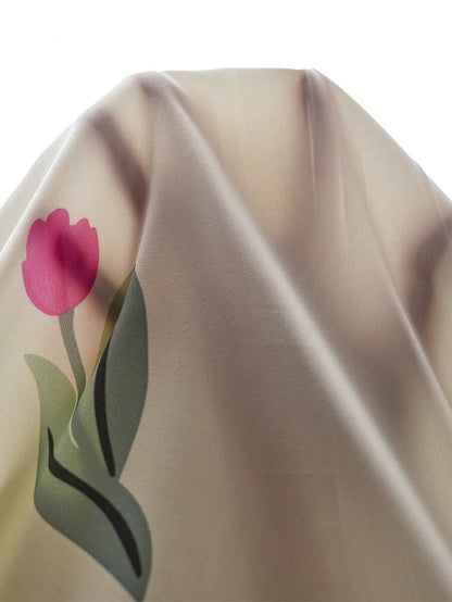 Maternity Floral Nursing Top - Square Neck, Cap Sleeve, Hidden Zipper, Bow Back, Multicolor
