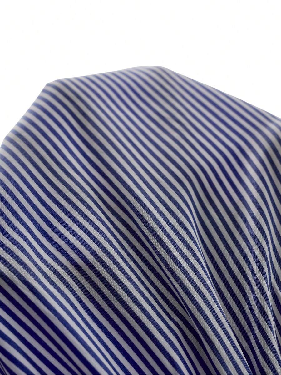 Maternity Striped Peplum Blouse - V Neck, Puff Half Sleeve, Bowknot, Slim Fit, Blue and White
