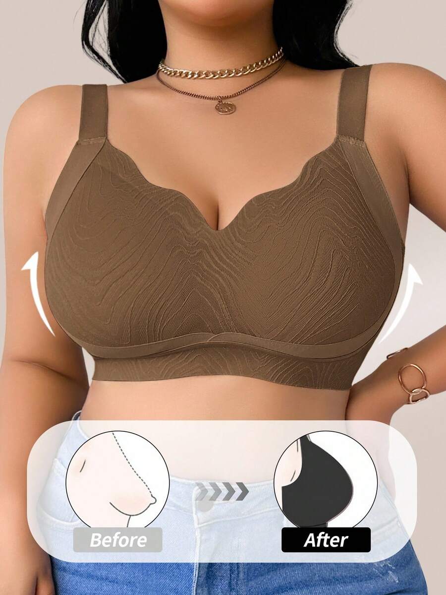 Women's Plus Size Seamless Wireless Bra - Comfortable Lifting Bralette