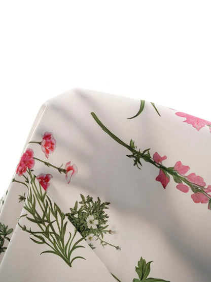 Maternity Floral A-Line Maxi Dress - Square Neck, Lantern Puff Sleeve, Shirred, Slim Fit, Multicolor