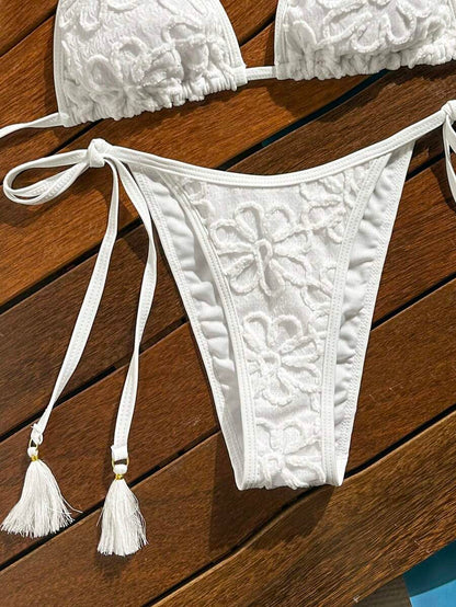 Swim Vcay Women's Summer Vacation Beach Paisley Print Halter Neck Bikini Set