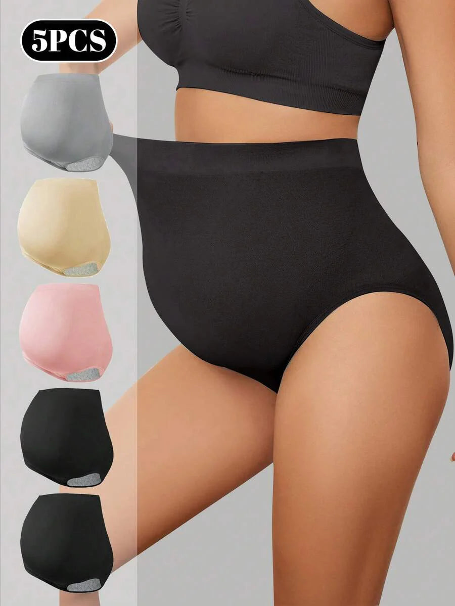 Maternity Shapewear Shorts - Anti Chafing Mid Thigh Cotton Gusset Belly Support, Pregnancy