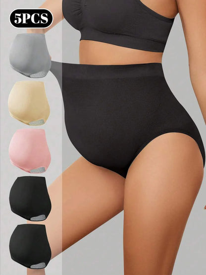 Maternity Shapewear Shorts - Anti Chafing Mid Thigh Cotton Gusset Belly Support, Pregnancy
