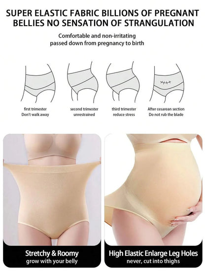 Maternity Shapewear Shorts - Anti Chafing Mid Thigh Cotton Gusset Belly Support, Pregnancy
