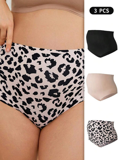 Maternity Underwear 3 Pack - Seamless High Waist Soft Stretch Breathable Belly Support, Daily Wear