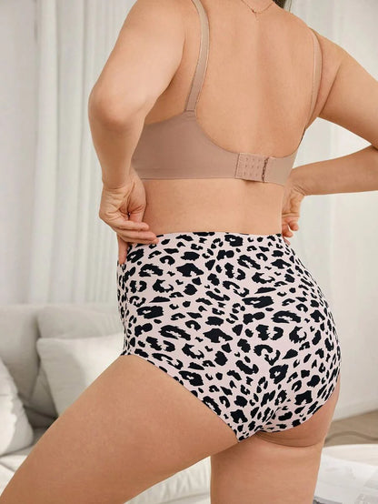 Maternity Panties 3 Pack - High Waist Seamless Leopard Print Soft Stretch, Pregnancy
