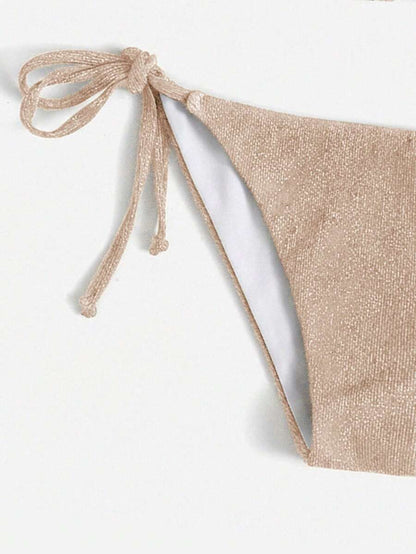 Swim Vcay Summer Beach Sparkly Glitter Halter Triangle Bikini
