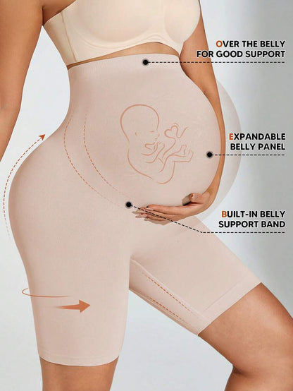 Pregnant Women's High Stretch Waist Maternity Leggings - Daily Wear Casual Summer