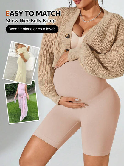 Pregnant Women's High Stretch Waist Maternity Leggings - Daily Wear Casual Summer