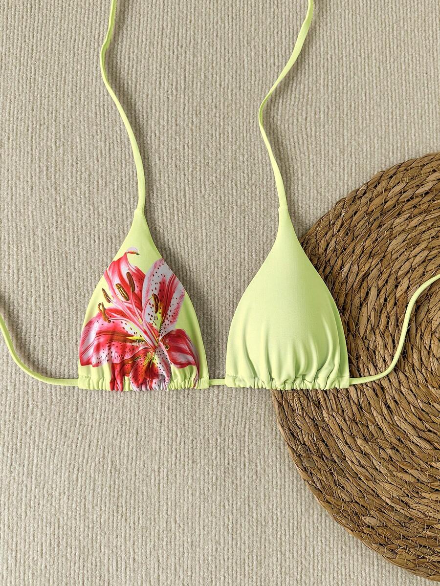 Swim Vcay Springbreak Floral Print Sexy Vacation Bikini Top For Women For Summer
