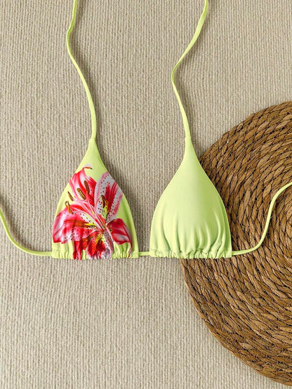 Swim Vcay Springbreak Floral Print Sexy Vacation Bikini Top For Women For Summer