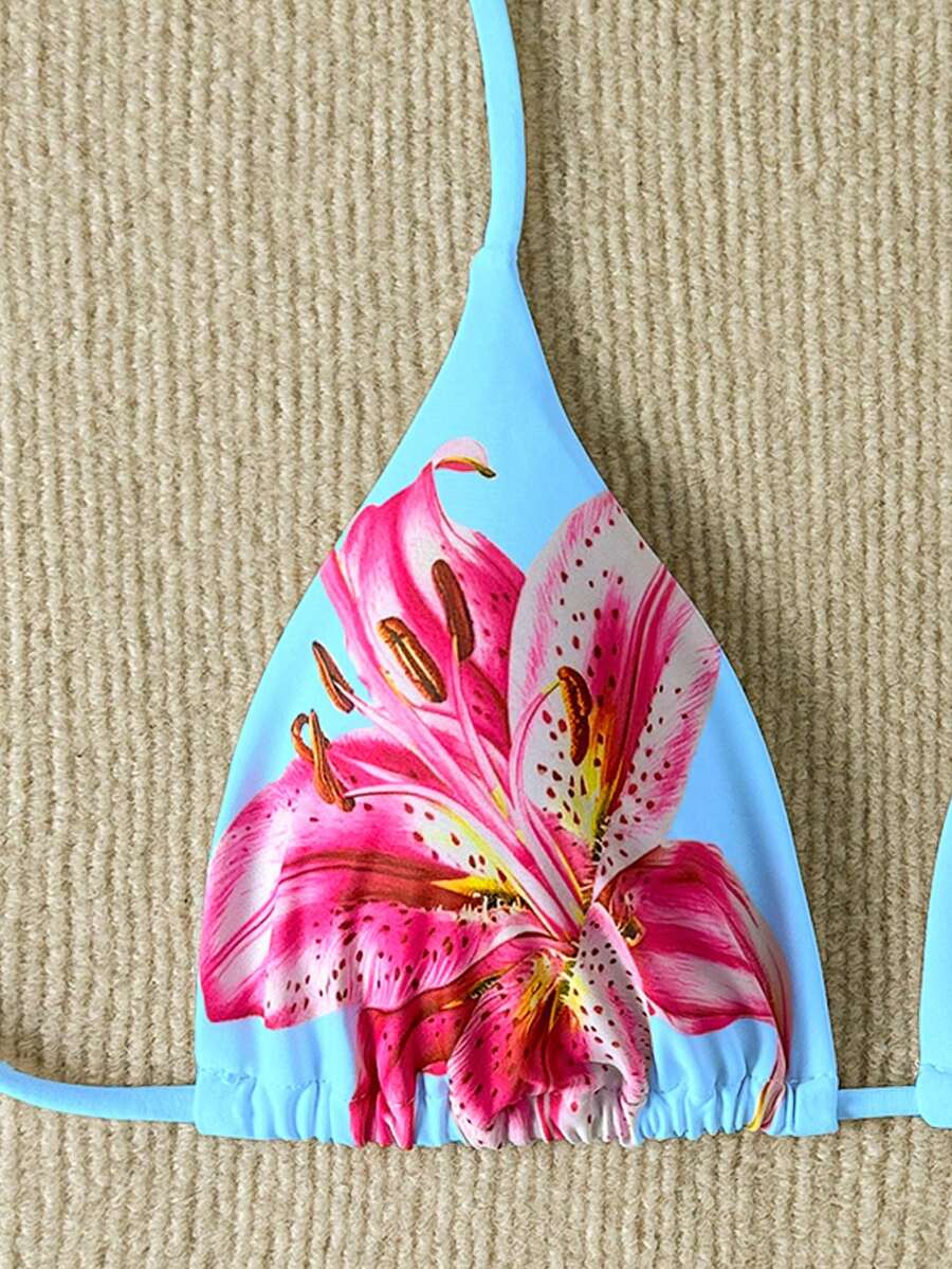 Swim Vcay Springbreak Floral Print Sexy Vacation Bikini Top For Women For Summer