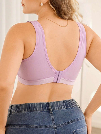 Maternity Plus Size Wireless Nursing Bra - Full Cup, Removable Straps, Navy Blue