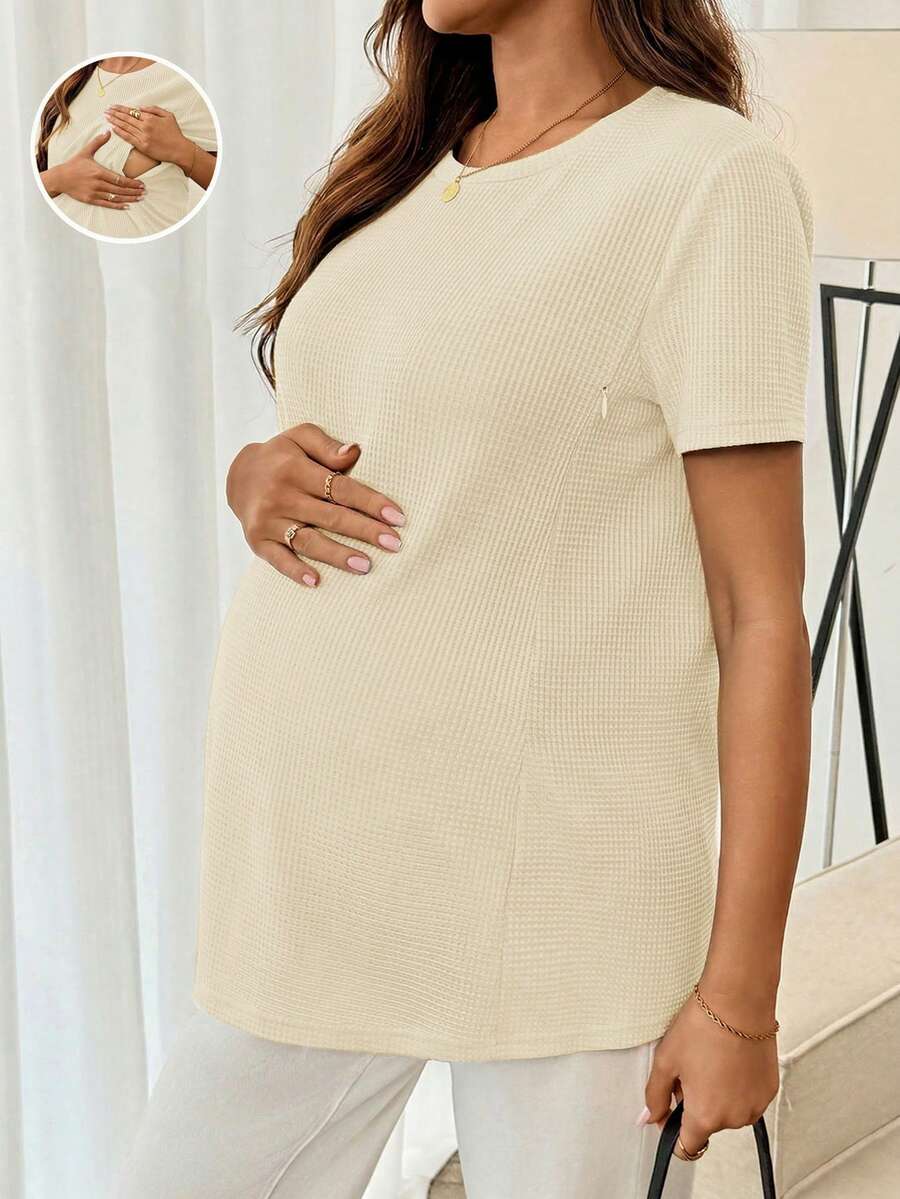 Maternity Nursing Top – Casual Short Sleeve Summer Shirt