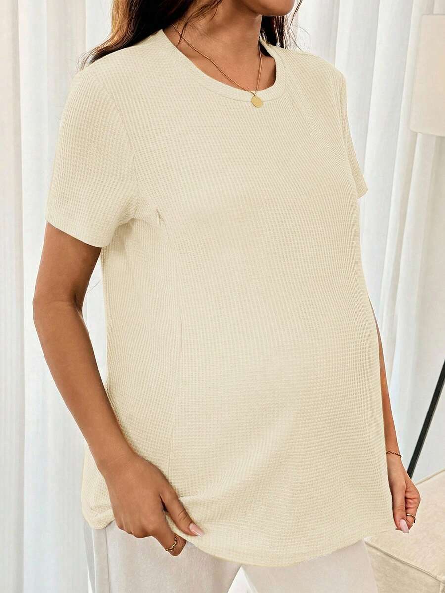 Maternity Nursing Top – Round Neck Short Sleeve Daily Wear