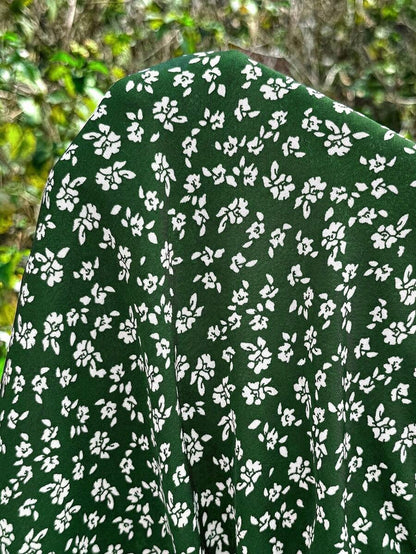 Green Ditsy Floral Maternity Shorts - Boho High Waist Wide Leg Summer Shorts - Loose Fit Elastic Waist Casual Maternity Home Wear