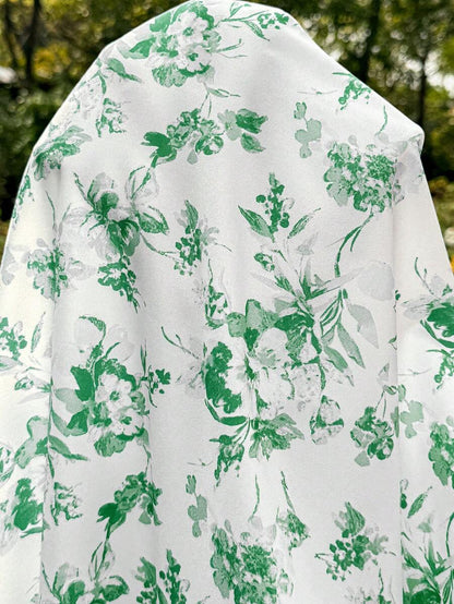 Maternity Casual Blue Ditsy Floral Square Neck Puff Sleeve Midi A-Line Dress for Home and Daily Wear