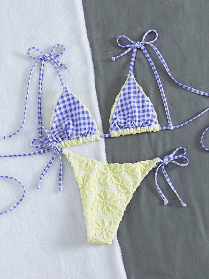 Costavie Fashionable & Sweet Shoulder-Tie Side Bow Knot Wireless Removable Padded Sexy Women Bikini Swimwear 2-Piece Set