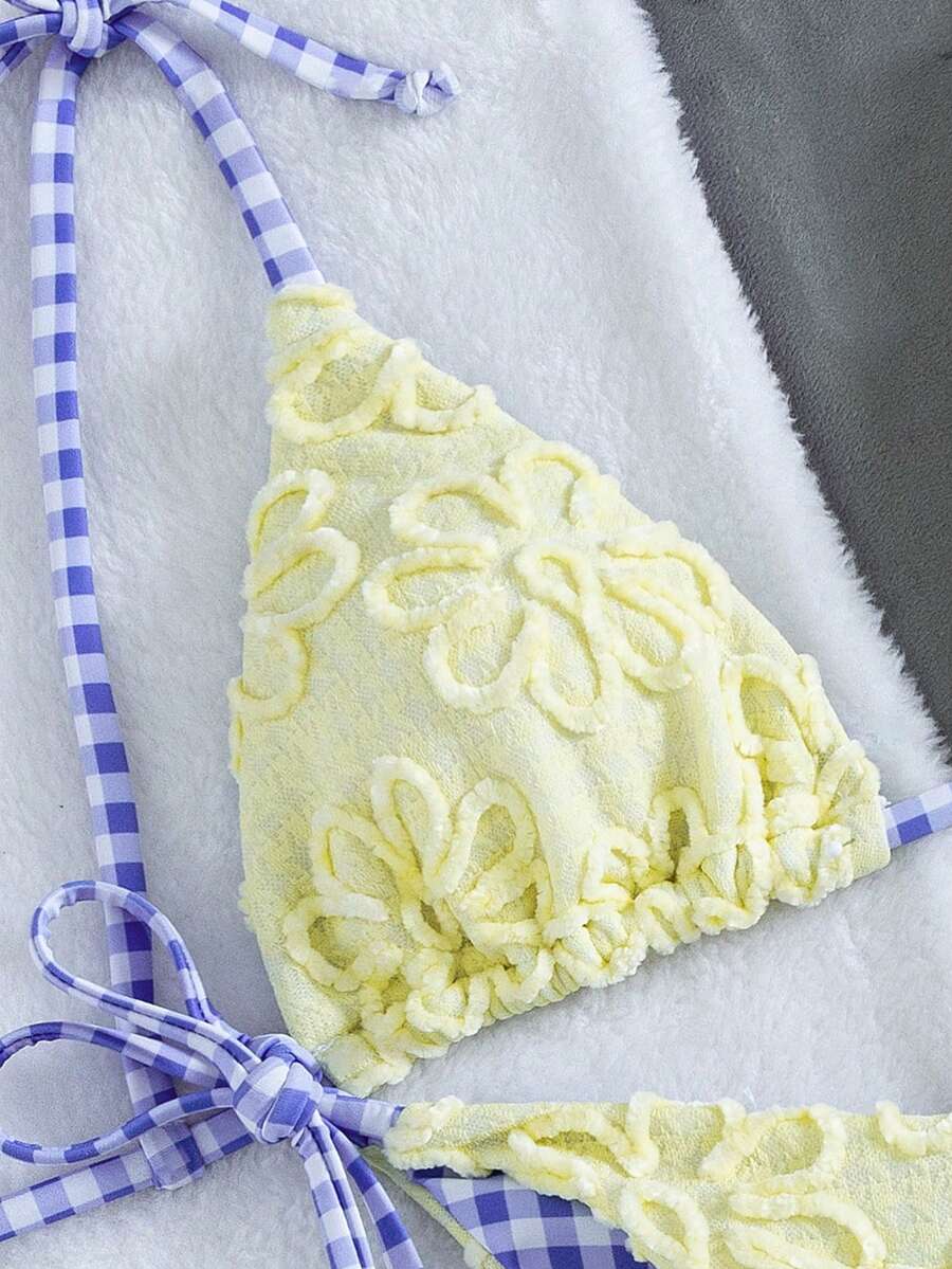 Swim Vcay Fashionable & Sweet Shoulderless Bikini With Side Bow, Wire-Free & Removable Pad, Sexy Women 2 Pieces Swimsuit For Beach & Airport For Summer Beach Vacation