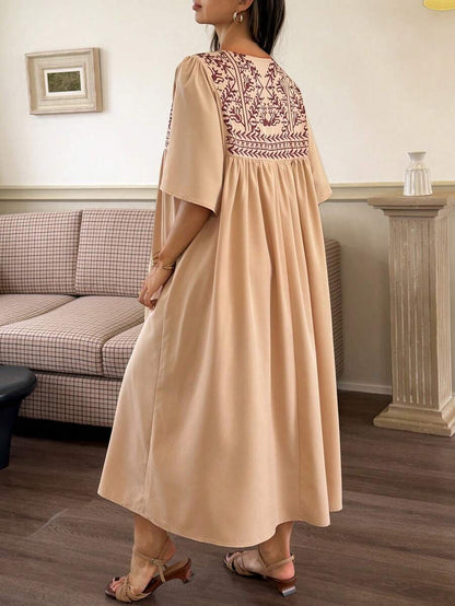 Elegant Maternity Tie-Up Ruffle Sleeve Dress – Long Length Spring & Summer Pregnancy Sundress for Women