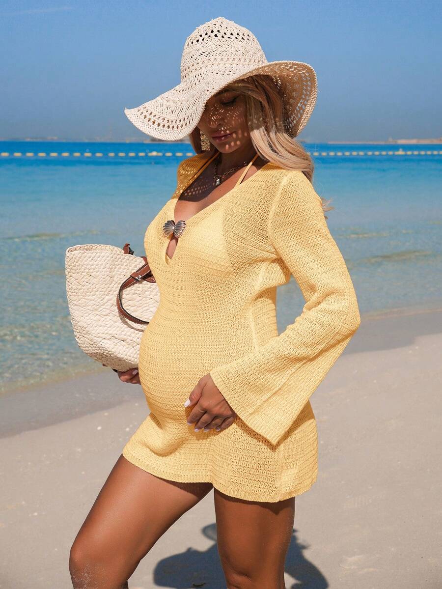 Maternity Knit Shell Cover-Up - Summer Beach Vacation