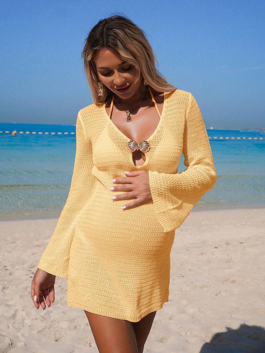 Maternity Knit Shell Cover-Up - Summer Beach Vacation