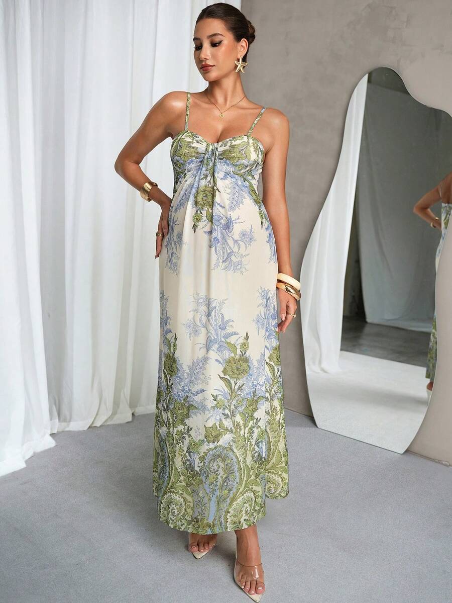 Floral Print Casual Vacation Maternity Slip Dress For Summer Dress Elegant Dresses Vacation Outfits Luxury Evening Dress Baby Shower Wedding Guest Dress