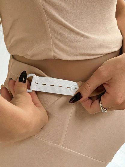 Purple High Elastic Maternity Leggings - Striped Belly Support Yoga Pants for Nursing Moms - High Waist Non-Transparent Sports Trousers for All Seasons