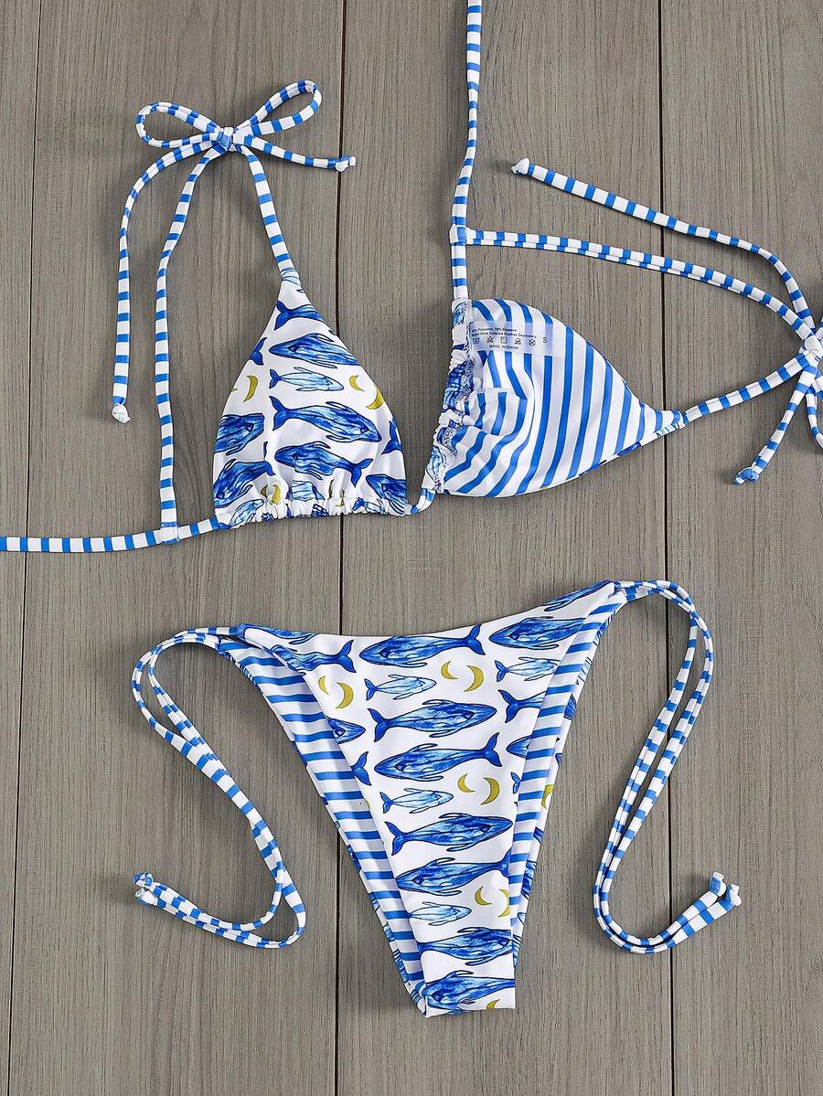 Costavie Fashionable & Sweet Shoulder-Tie Side Bow Knot Wireless Removable Padded Sexy Women Bikini Swimwear 2-Piece Set