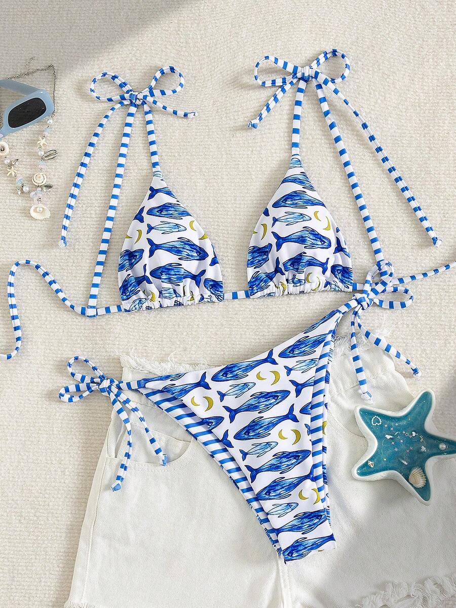 Swim Vcay Fashionable & Sweet Shoulderless Bikini With Side Bow, Wire-Free & Removable Pad, Sexy Women 2 Pieces Swimsuit For Beach & Airport For Summer Beach Vacation