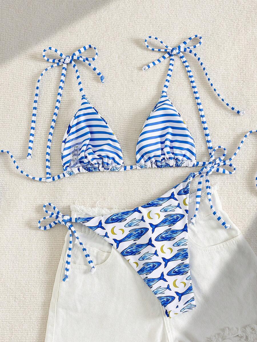 Costavie Fashionable & Sweet Shoulder-Tie Side Bow Knot Wireless Removable Padded Sexy Women Bikini Swimwear 2-Piece Set