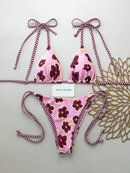 Costavie Fashionable & Sweet Shoulder-Tie Side Bow Knot Wireless Removable Padded Sexy Women Bikini Swimwear 2-Piece Set