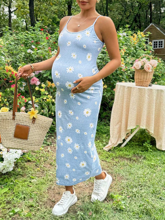 Maternity Floral Print Camisole Dress
