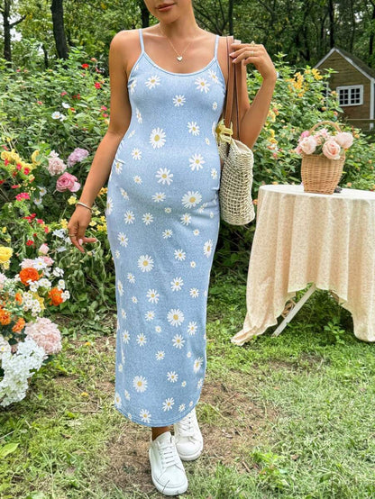 Maternity Floral Print Camisole Dress