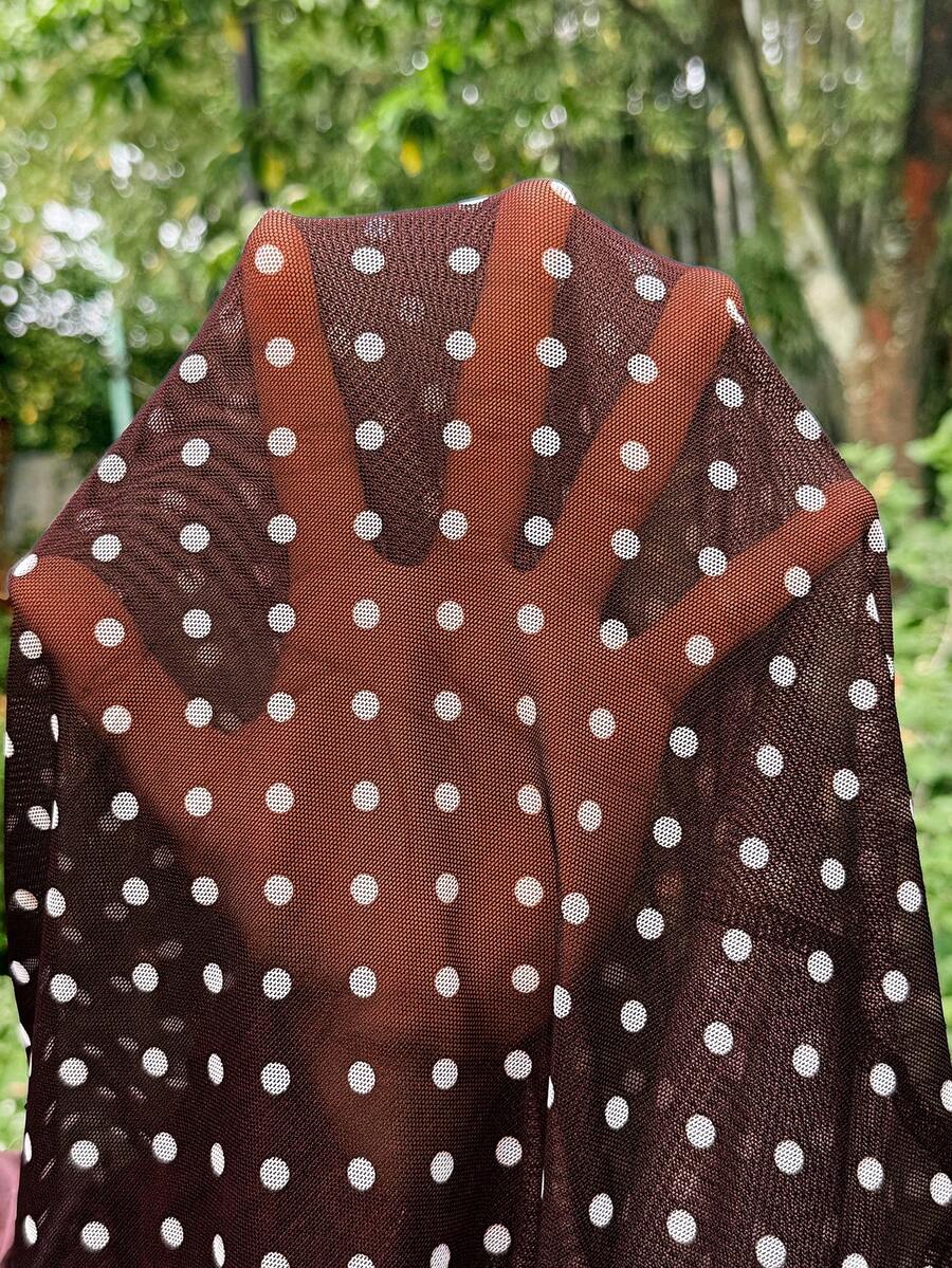 Maternity Polka Dot Print Asymmetric Neck Fitted Dress