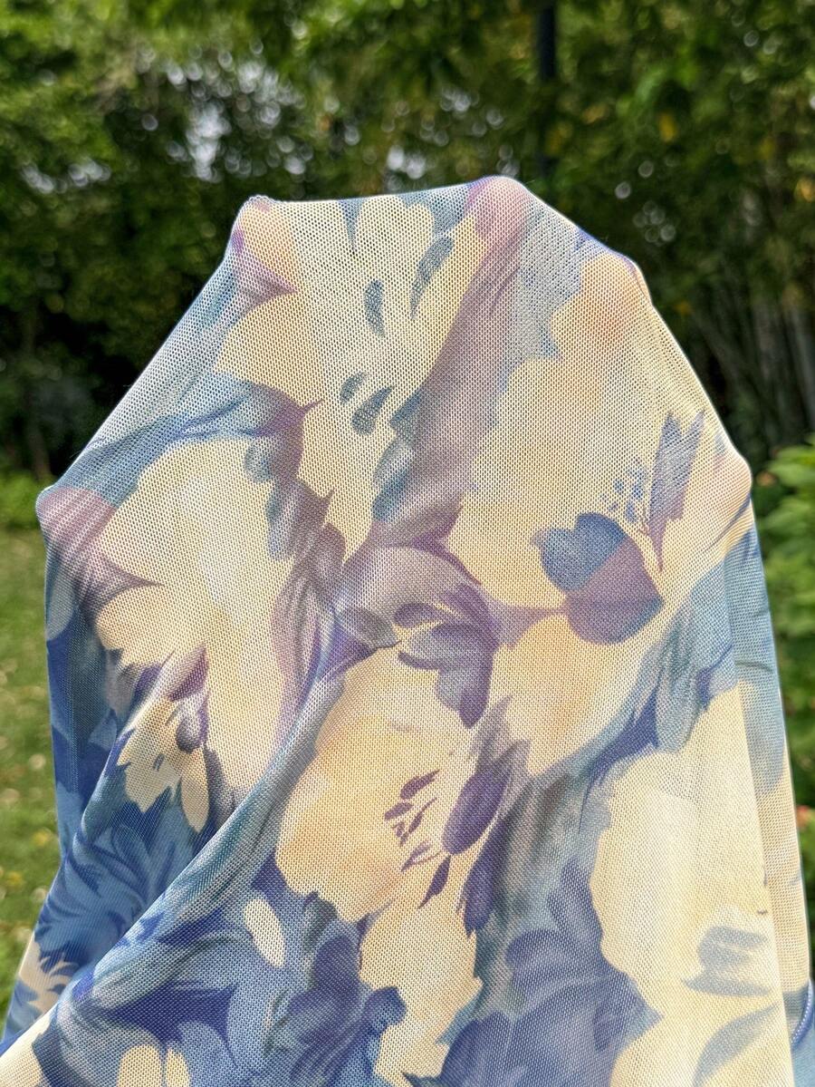 Maternity Floral Print Side Slit Hem Casual Sleeveless Dress For Vacation
