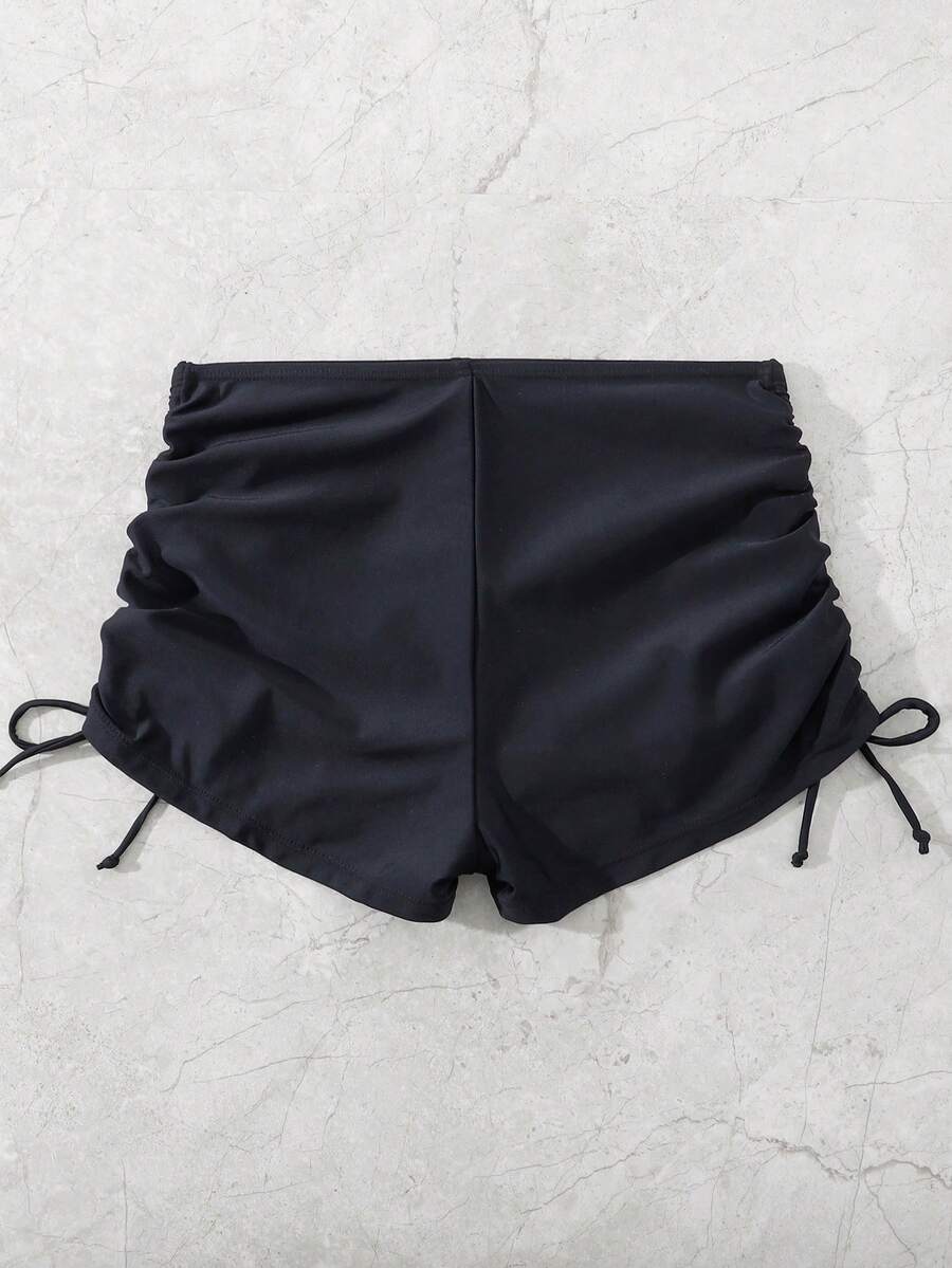 Swim Vcay Summer Beach Drawstring Side Bikini Bottom